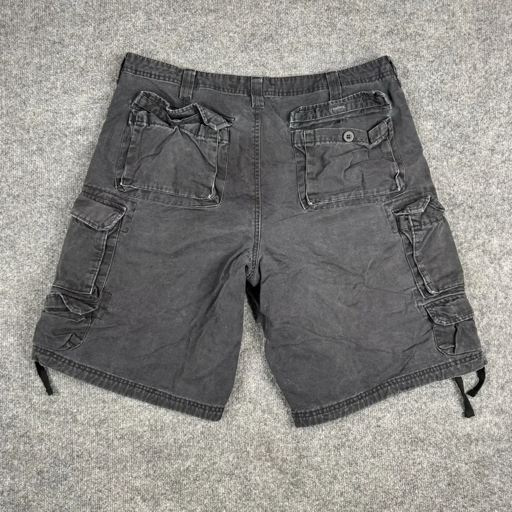 Lee Cargo Shorts Mens Size 36 Black Heavy Cotton Twill Relaxed Fit Dungarees
